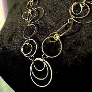 Gold and Silver Necklace, Earring Set